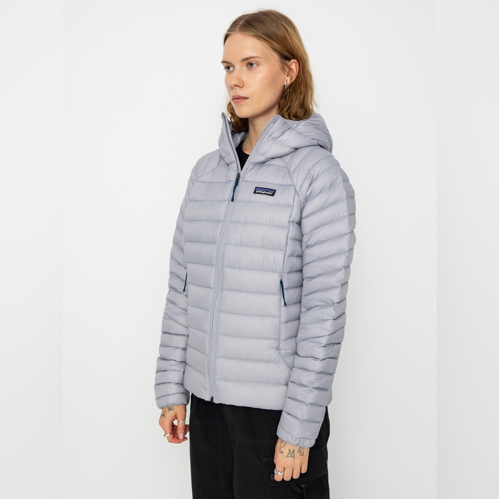 Patagonia Down Sweater Hoody Jacket Puffer Coat Women’s Small Gray Blue 84711